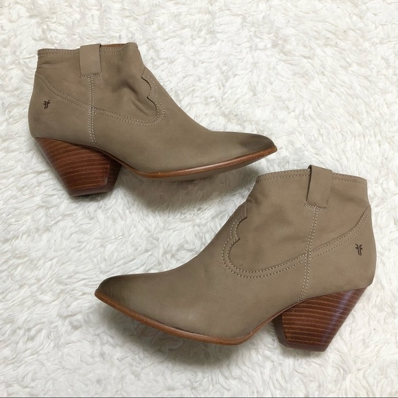 Frye Ash Reina Leather Booties Sz 10 - Picture 2 of 11